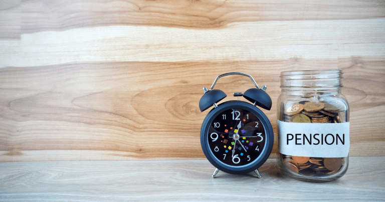 An image of a clock and a bottle of coins labeled "pension". Contact our accounting firm in Sydney to discuss retirement planning and investment strategies.