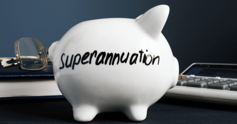 An image of a piggy bank with the word "superannuation" on its side, placed next to a calculator. Contact our small business accountants in Sydney to learn how to optimize your superannuation strategy.