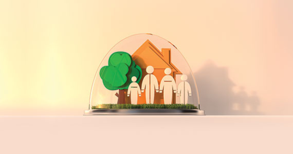 A miniature family and a house inside a ball glass. Contact our small business accountants in Sydney to help you plan your financial future and secure your family's wealth.