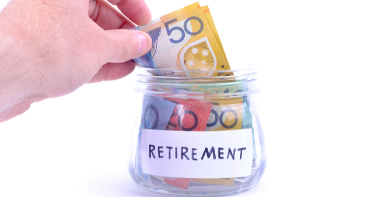 Illustration of a hand placing a paper bill into a jar symbolizing retirement funds, emphasizing the significance of seeking superannuation advice for a more secure retirement.